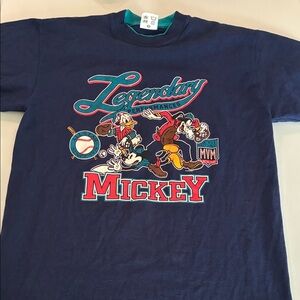 Vintage Disney Gear Sports Navy and Teal T-Shirt